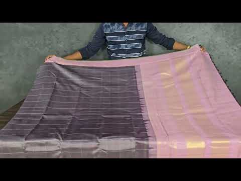 Grey & Pink Trendy Kanjivaram Silk Saree by Shreenivas Silks PSSR014833