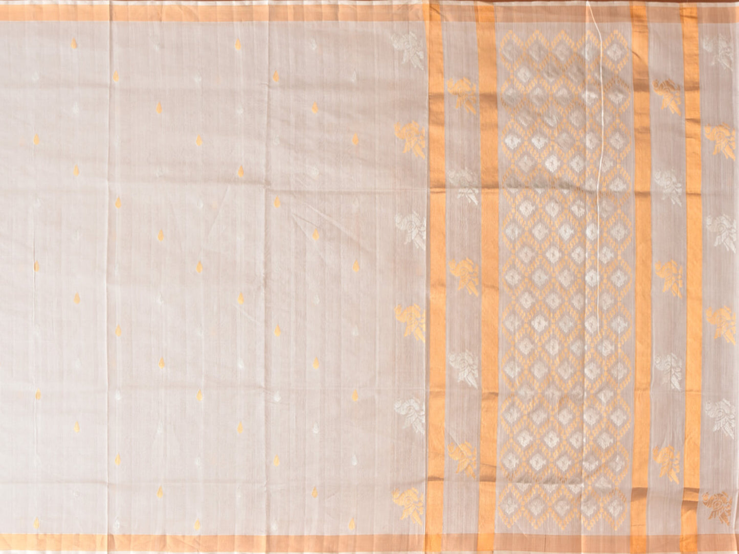 Uppada Off White Silk Cotton Saree by Ghanshyam Sarode PSGS28U2021