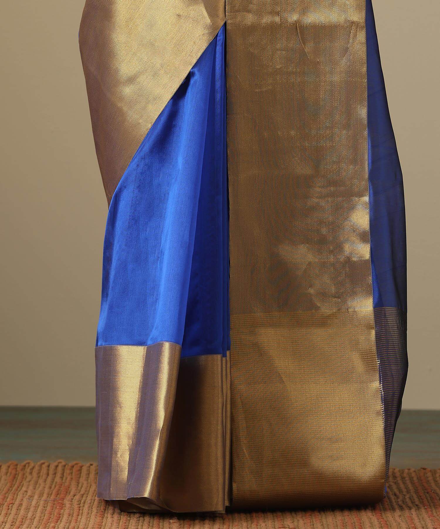 Pure Banarasi Blue Chanderi Silk Sarees || Weaverstory  PSWY23SRN16277